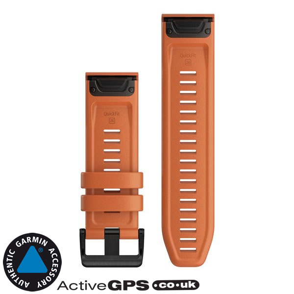 mulighed Scan Furnace Garmin QuickFit 26 Ember Orange Silicone Watch Band - 010-12864-01